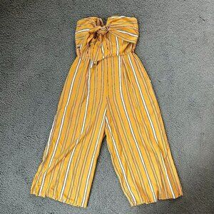 Bailey Blue sunny yellow strapless jumpsuit with build in bra - Size S